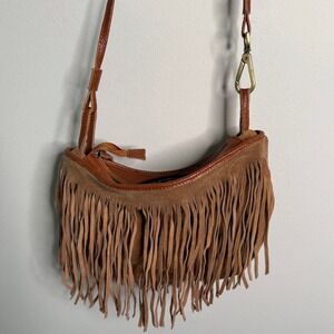NOER‎ Women's Brown Suede Fringe Crossbody Bag Boho Festival Hippie Style Purse